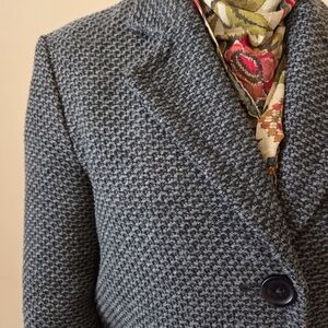 Long Charcoal Textured  Coat Lightweight Wool Like NWOT Sz 2